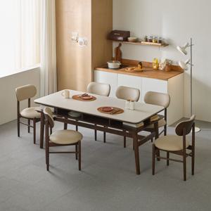 쉬어 델라 양면 포세린 세라믹 수납형 6인 식탁세트 (의자형)