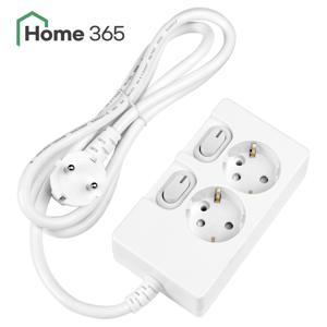홈365 국산 개별 스위치 멀티탭 2구 1.5M / 16A 접지 절전형 멀티콘센트
