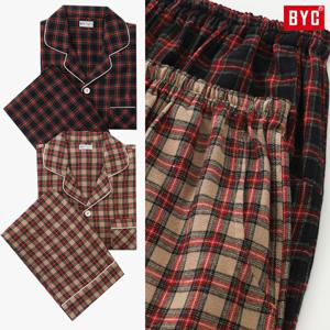 남자체크잠옷 기모파자마세트 순면기모잠옷 겨울 홈웨어