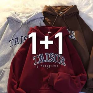 1+1 남녀공용 겨울 오버핏 커플후드티 기모후드티 4컬러