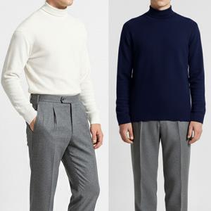 남자 반목폴라티 남성 반폴라 반목티 면 흰 블랙 네이비 차콜 _KMTS07