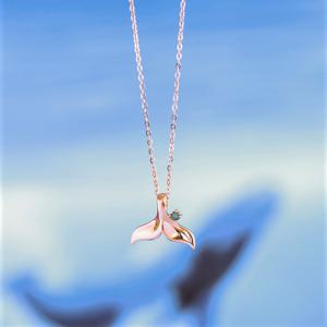 [GB] 행운의 고래꼬리 블루 다이아 14K Gold 목걸이 LNF17020D