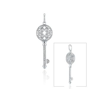 [GB] 블루밍 로드 키 랩 다이아 14K GOLD 펜던트 LPF25007D