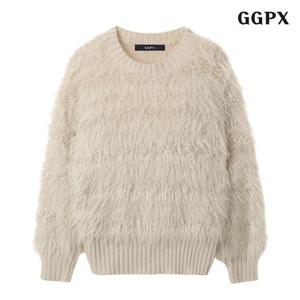 정상가: 59000원ㅣ페이크 퍼 라운드넥 쭈리 여성 긴팔 니트 (GODKT012D)