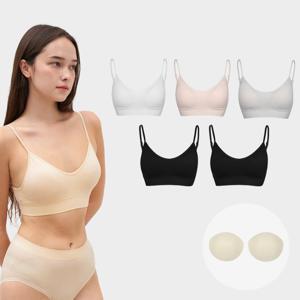 최초가100,000원 [인기컬러재입고] 심리스 NEW하트핏 5종 브라 세트+볼륨패드