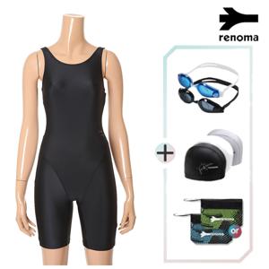 여성U백3부반신실내수영복 LS2D861SET_BK