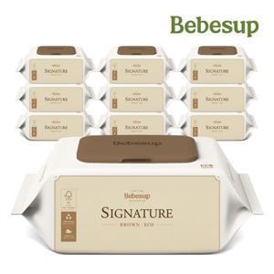 시그니처 브라운 에코 70매 캡 10팩 생분해 물티슈