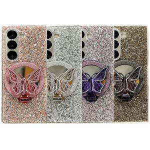 갤럭시 z폴드 7 6 5 4 폴더 쿠빅 나비 미러 글리터 맥세이프 링 그립 슬림 하드 커버 케이스