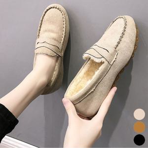여자 퍼 안감 스웨이드 단화 털 로퍼 편한 겨울 신발 패딩화 모카신 양털로퍼 털모카신