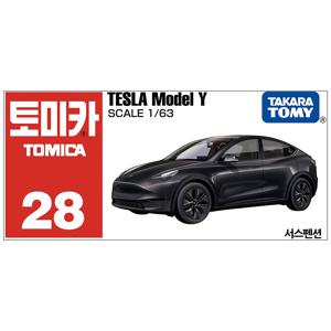 28 테슬라 모델 Y 블랙 전기차 자동차 다이캐스트 미니카