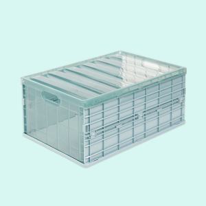 적층 대형 폴딩박스 덮개 L 접이식 리빙박스 캠핑 블루