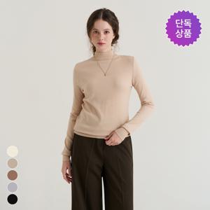 [브리치] 더 소재 / 여성 반폴라 긴팔 니트 (5color) (SJK25002)