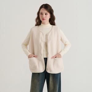 [브리치] 더 소재 / 뽀글이 양털 후리스 지퍼 조끼베스트 (SJJ25001)