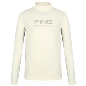 [핑골프][양말드림]남성 로고 배색 반목 긴팔 이너 티셔츠 111D4TI303_WH