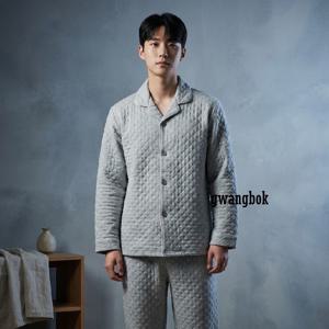 비비안 따뜻하고 편안한 삼중직 남성 잠옷세트 MP8874A