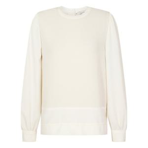 캐리스노트 배색 셔링 블라우스 CN3FBL001