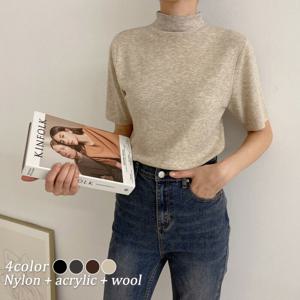 [브리치] 허니제이 / 세리핀 울 반목 무지 반팔 니트(4color)