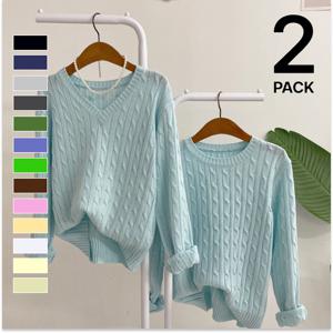 [브리치]  /  1 + 1  2ver.트렘포 꽈배기 베이직 긴팔 니트티/ 13color