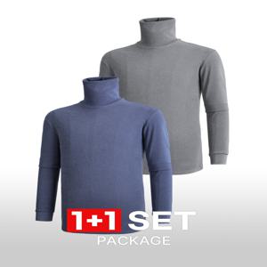1+1 투엘라 남성 히트폴라 겨울 골지 기모 하이넥 목폴라 티셔츠(M6OPWT09)