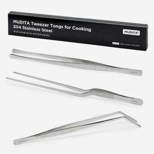 리본제이 무디타 304 올스텐 요리용 핀셋 집게 3종 풀세트 / 앵글팁 일자형 오프셋 트위저