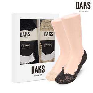 양말 숙녀 2족 선물세트 앞코보강 레이스덧신 검정 베이지 23428