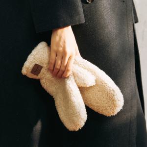 [리퍼브][정상가 73,000원] 100% 천연 양모 램 시어링 벙어리 장갑 l 2Colors