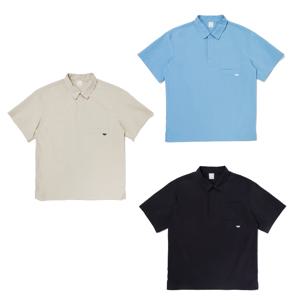 POP 와플 남성 여름 반팔 짚업 티셔츠 DMM23281