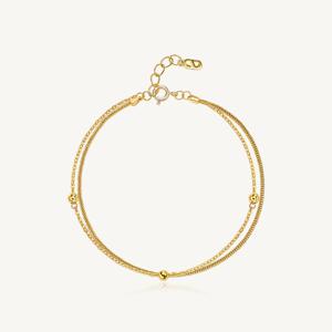 골든 볼 레이어드 팔찌 24K 순금 3g