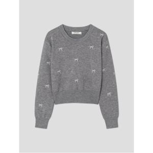 리본 자수 풀오버 - 그레이 (125X51MQ73)