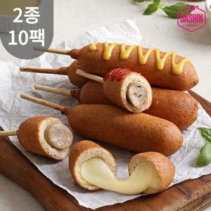 다신샵 통밀당 모짜렐라 닭가슴살 핫도그 2종 10팩 / 반반핫도그