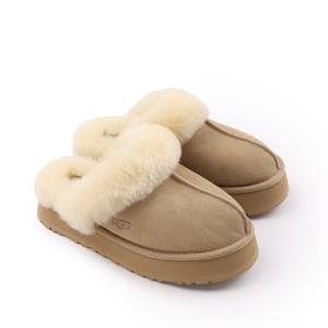 여성 디스케트 퍼 카라 플랫폼 슬리퍼 1122550-SAN