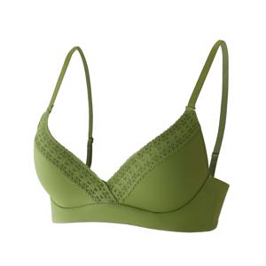 소폭레이스 노와이어 브라 프리컷 팬티 세트_올리브그린