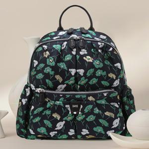 [닥스핸드백][쇼핑백동봉]그린 플라워 패턴 원단 백팩 DCBA6E513