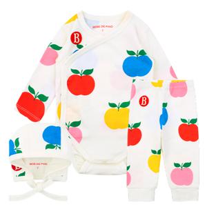 신생아 컬러풀 애플 올 오버 바디수트 세트_BP61SE003