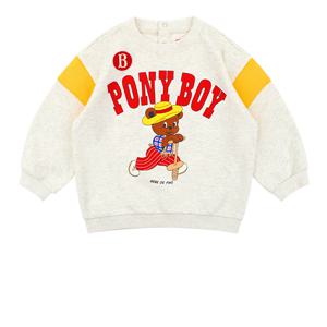 베이비 포니 컬러 블럭 맨투맨 티셔츠_BP61MR126