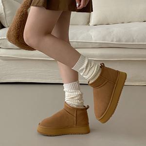 [브리치]  /  자체제작 소가죽 숏 양털 어그부츠 4.5cm