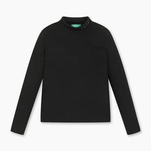 [본사] 골지 목폴라 티셔츠_QATS21561BK