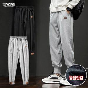 겨울 남성 두툼한 융기모 안감 조거 밴딩팬츠 추리닝바지 작업복