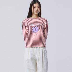 [본사] 프린팅 스트라이프 티셔츠_BATS94611RD