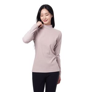 스위티 여성 프리미엄 기모 반폴라 티셔츠 빅사이즈 겨울 플리스 티셔츠(XS33LT075W)