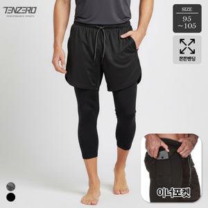 러닝패션 남성 8부 반바지레깅스 조깅팬츠 이너포켓 수건걸이 헬스 자전거 등산 TZ25_LP24M