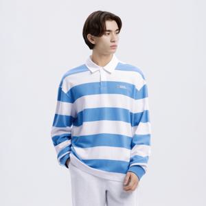 N261UTS901 스트라이프 럭비 세미오버핏 긴팔 티셔츠 WHITE