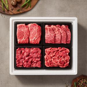 한우 선물세트 1+등급 혼합5호 1.6kg/등,채,불,국/각400g