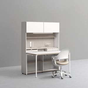 1400폭 5단 멀티책상세트 (조명+도어형)+링고/올라운드/아이블 의자