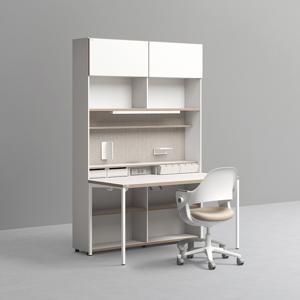 1400폭 6단 멀티책상세트 (조명+도어형)+링고/올라운드/아이블 의자