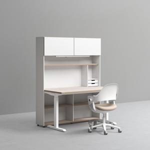 1400폭 5단 모션 책상세트 (조명+도어형) + 링고/올라운드/아이블 의자