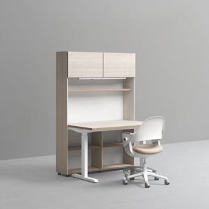 1200폭 5단 모션 책상세트 (조명+도어형) + 링고/올라운드/아이블 의자
