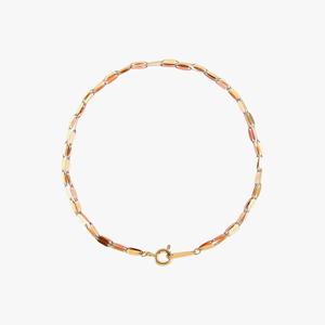 엘렌쥬얼리 14K 18K 더블 레몬 콤비 체인 두줄 금 팔찌