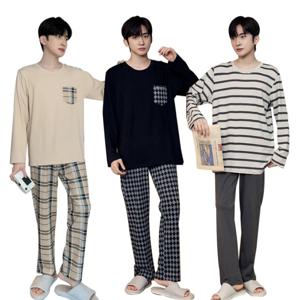 상하의 긴팔 남성 잠옷 상하세트 가을 겨울 수면잠옷 홈웨어 남자 파자마