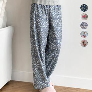 마리끄 가을 겨울 포근한 국산 플라워 여성 잠옷바지